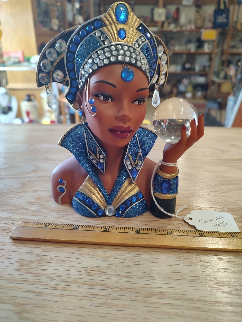 Cameo Girl - Celeste 1925 Bust Figurine with Crystal Orb.